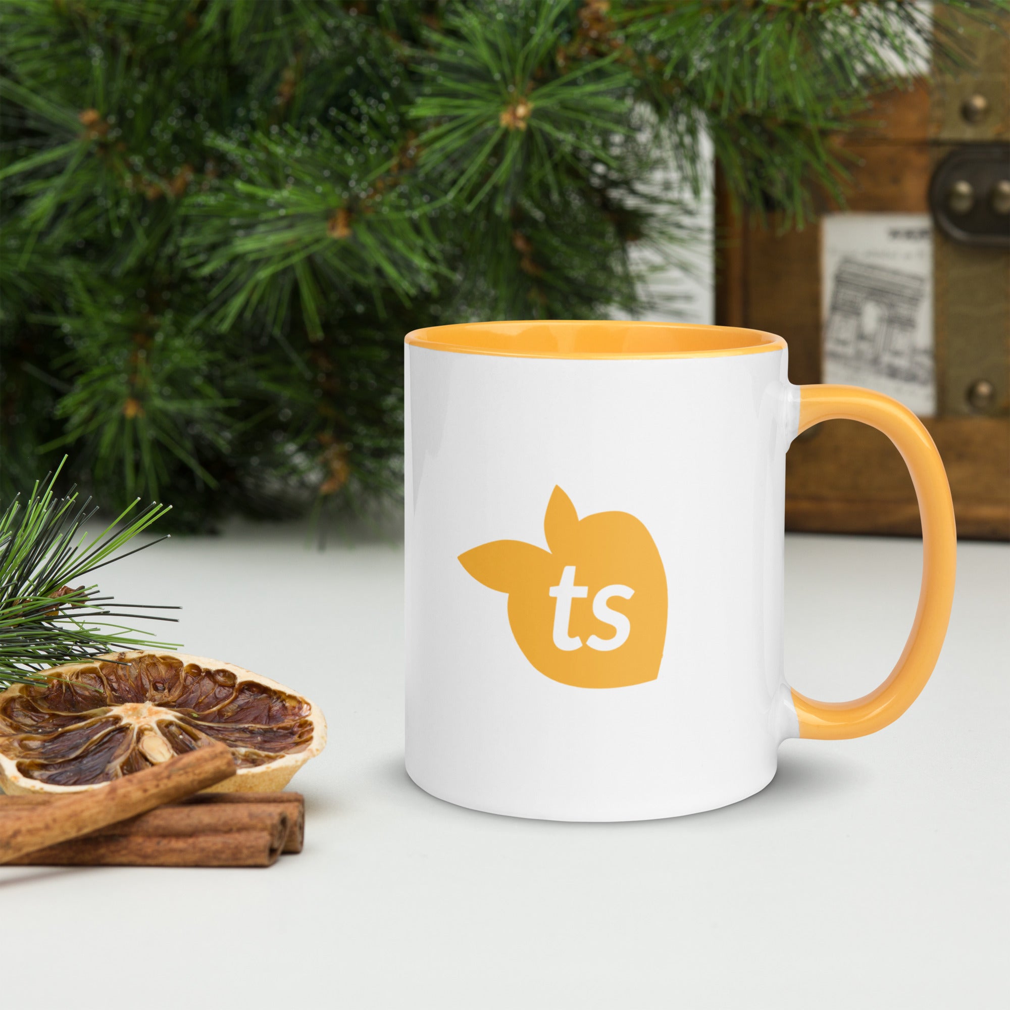 tsgabrielle • Tasse mit goldgelber Innenseite • Keramik • 325 ml