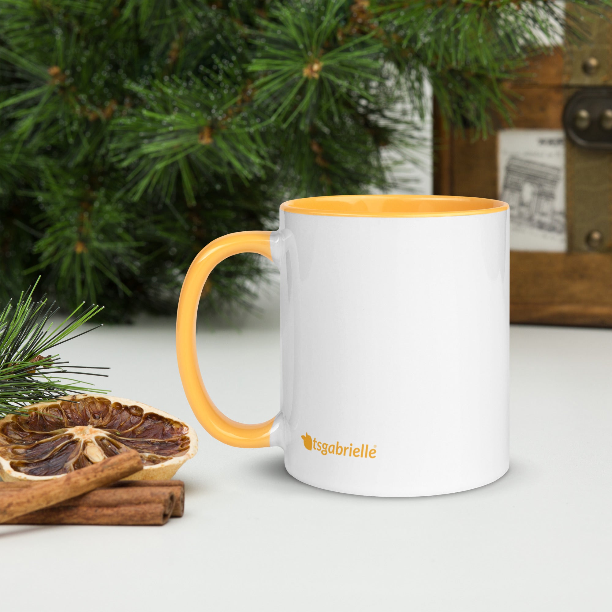 tsgabrielle • Tasse mit goldgelber Innenseite • Keramik • 325 ml
