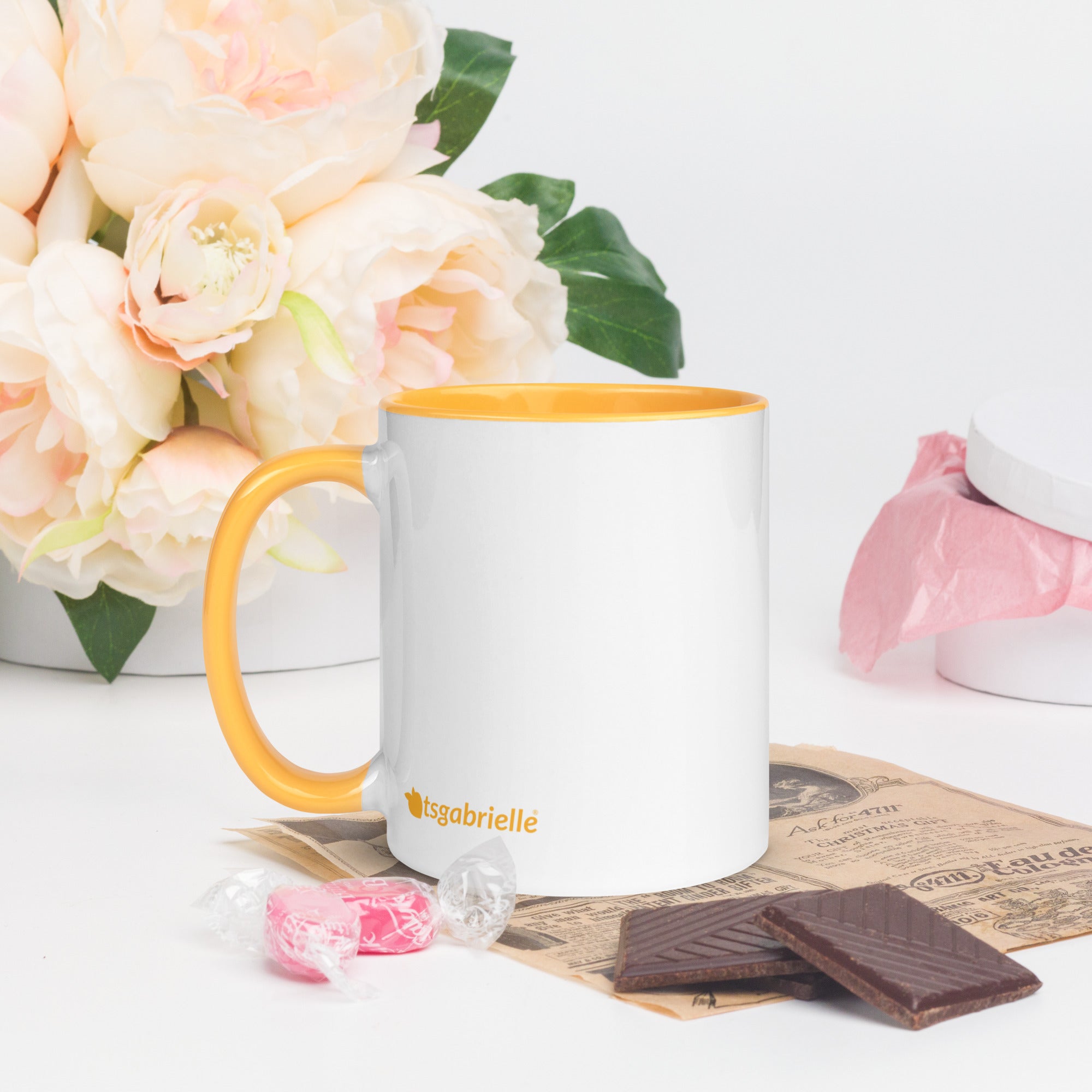 tsgabrielle • Tasse mit goldgelber Innenseite • Keramik • 325 ml