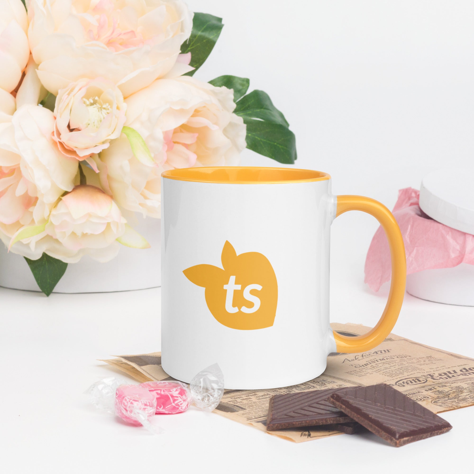 tsgabrielle • Tasse mit goldgelber Innenseite • Keramik • 325 ml