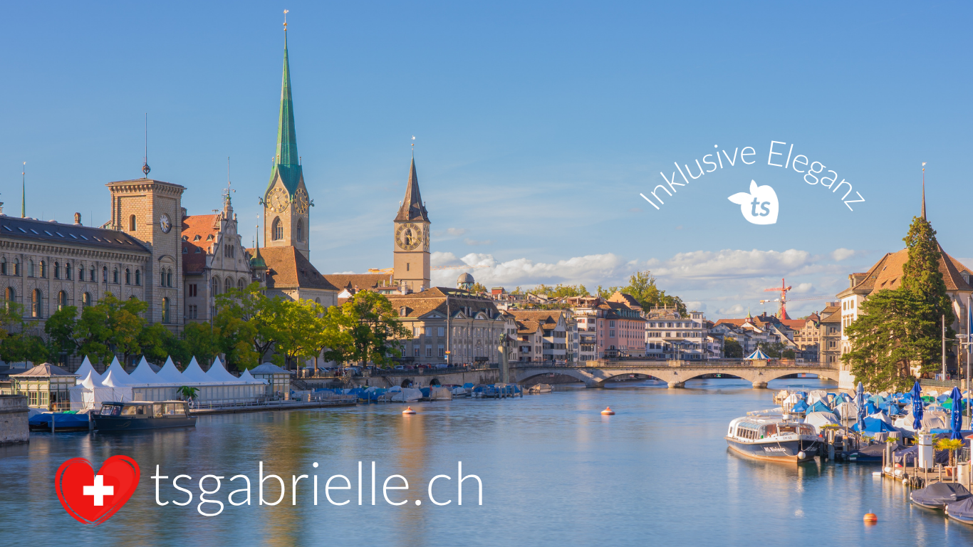 Fountain and lake with Swiss branding and text overlay by tsgabrielle