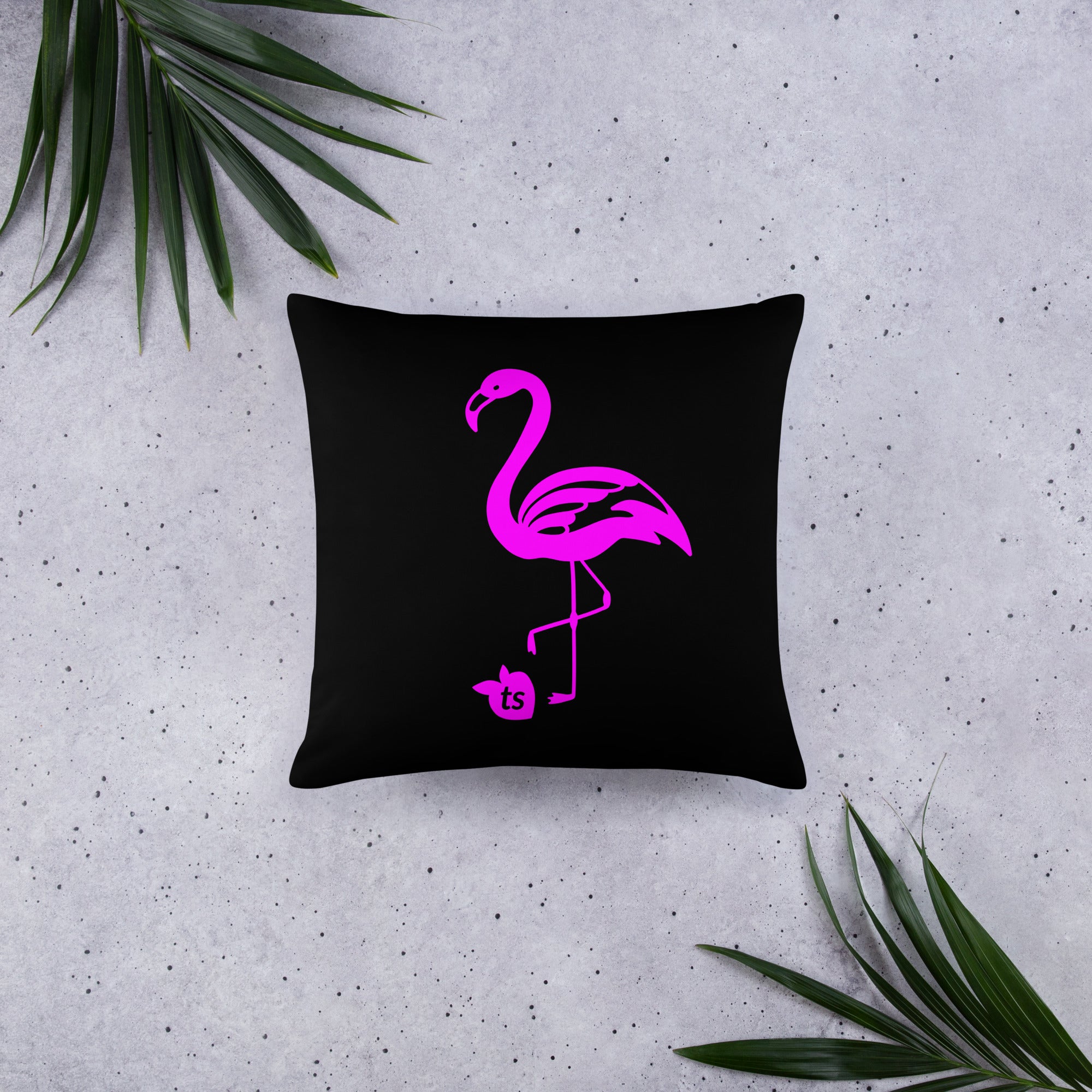 tsgabrielle® • Flamant Rose • Kissen • Schwarz • 3 Größen