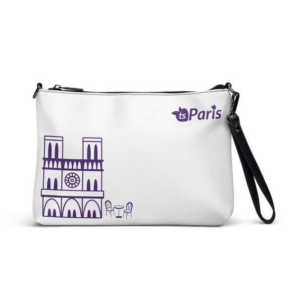 tsgabrielle® • Paris - Notre-Dame Cathedral • Crossbody Bag • White • 11″ × 8″ • White Zipper
