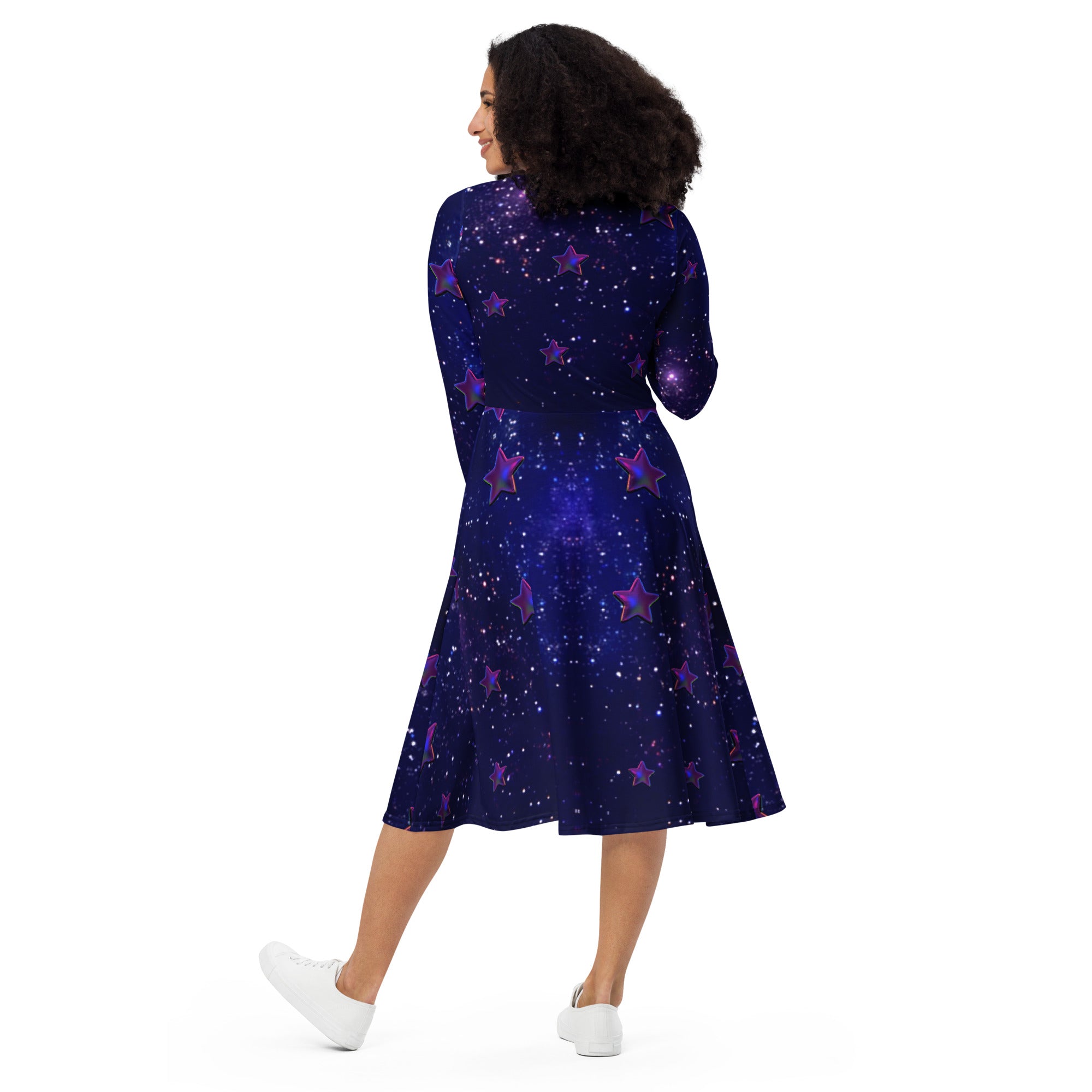 tsgabrielle® • For Her 👗 • 🌌✨Édition Spatiale • Cosmic Edition • Long Sleeve Midi Dress •