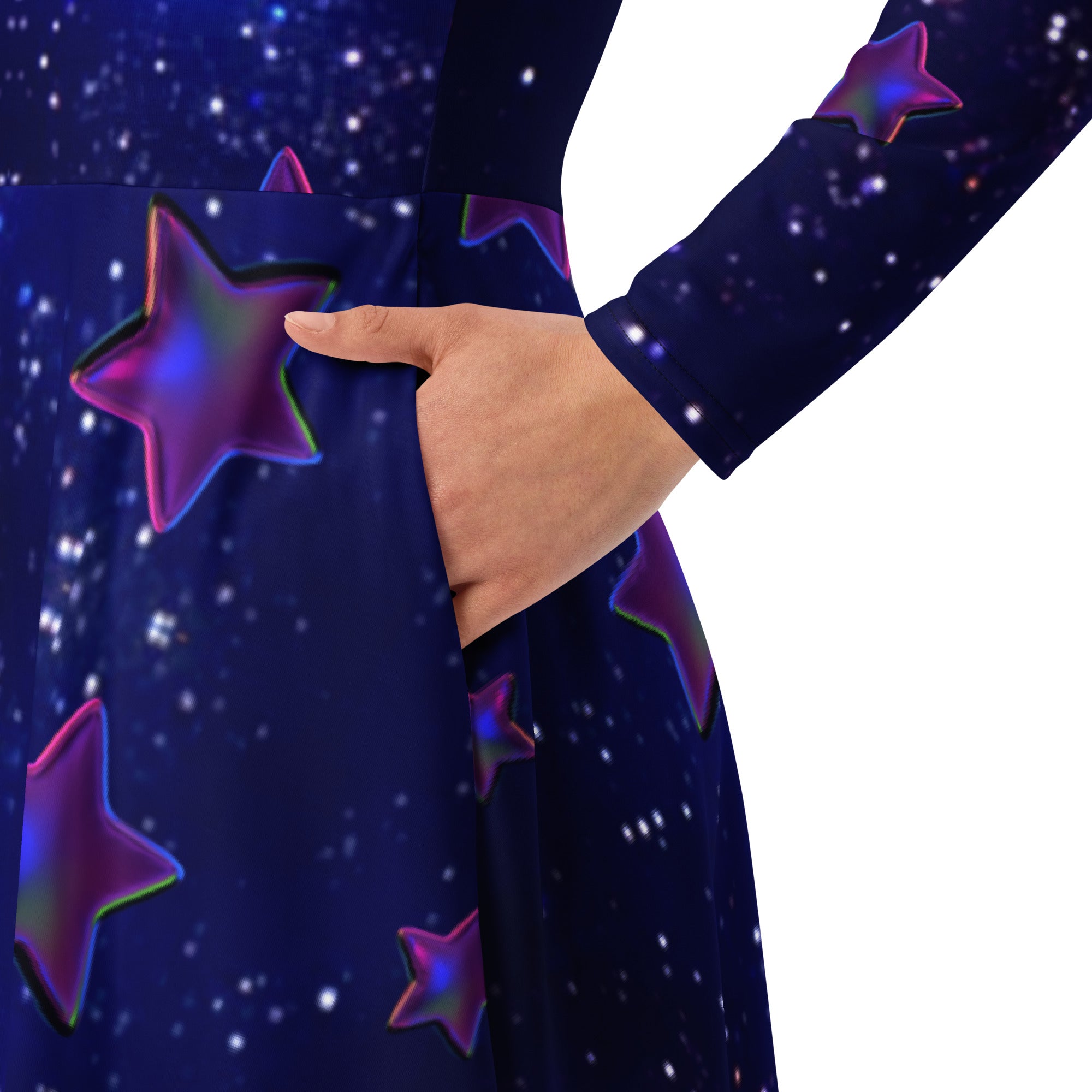 tsgabrielle® • For Her 👗 • 🌌✨Édition Spatiale • Cosmic Edition • Long Sleeve Midi Dress •