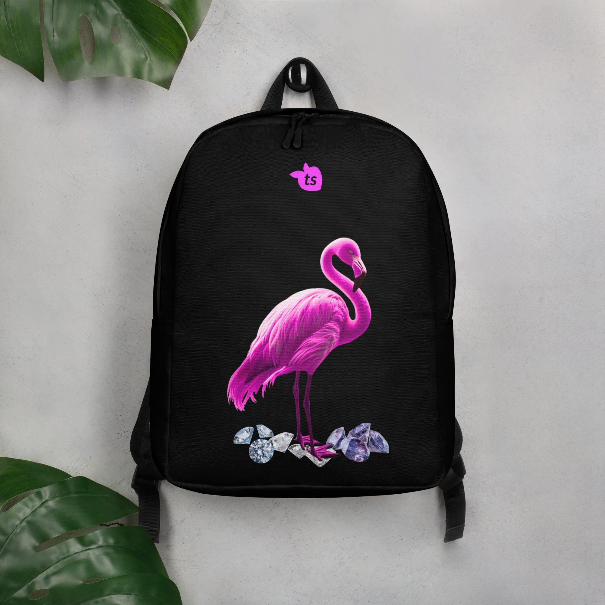 tsgabrielle® • Flamant 🦩 Rose • Minimalist Backpack • Black •