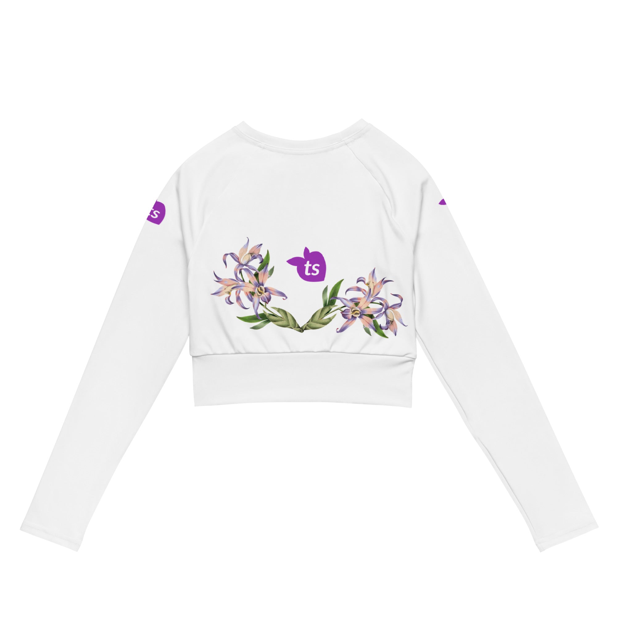 tsgabrielle® • Trans / Femme • TransFLOWer • Haut court à manches longues • Blanc