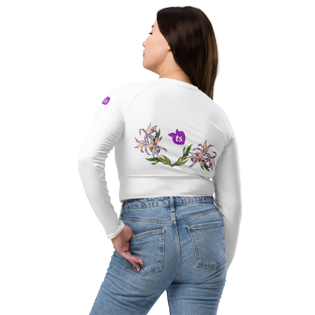 tsgabrielle® • Trans / Damen • TransFLOWer • Langarm-Crop-Top • Weiß
