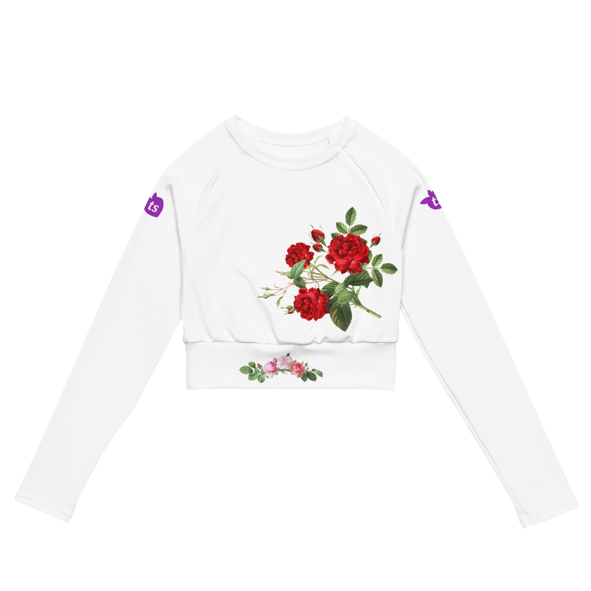 tsgabrielle® • Trans / Femme • TransFLOWer • Haut court à manches longues • Blanc