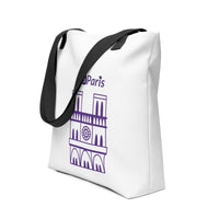 tsgabrielle® • Paris - Cathédrale Notre-Dame • Sac cabas • Blanc • 39 cm x 39 cm