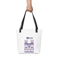 tsgabrielle® • Paris - Cathédrale Notre-Dame • Sac cabas • Blanc • 39 cm x 39 cm