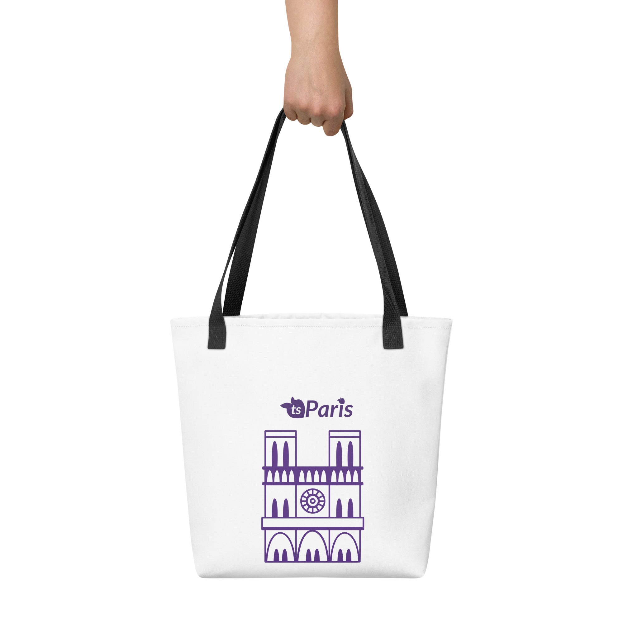 tsgabrielle® • Paris - Cathédrale Notre-Dame • Sac cabas • Blanc • 39 cm x 39 cm