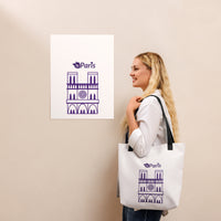 tsgabrielle® • Paris - Cathédrale Notre-Dame • Sac cabas • Blanc • 39 cm x 39 cm