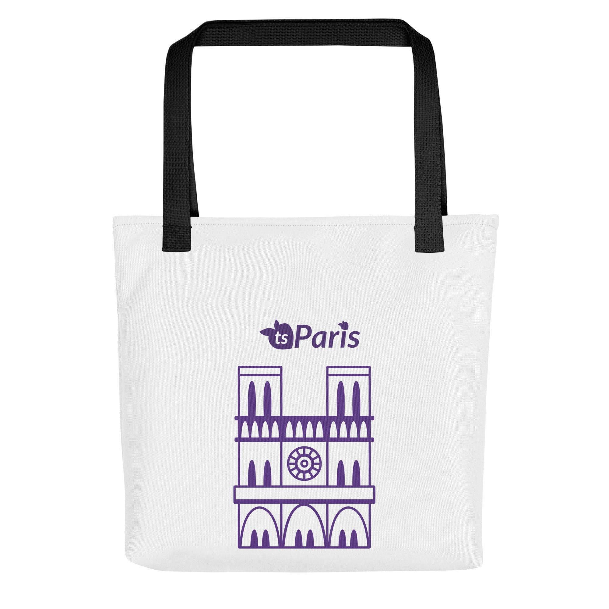 tsgabrielle® • Paris - Cathédrale Notre-Dame • Sac cabas • Blanc • 39 cm x 39 cm