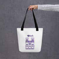 tsgabrielle® • Paris - Cathédrale Notre-Dame • Sac cabas • Blanc • 39 cm x 39 cm