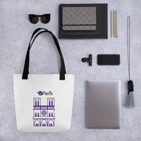 tsgabrielle® • Paris - Cathédrale Notre-Dame • Sac cabas • Blanc • 39 cm x 39 cm