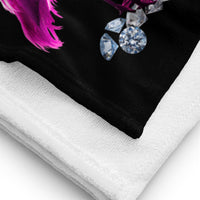 tsgabrielle® • Flamant 🦩Rose • Towel • 30″ × 60″ • Black •