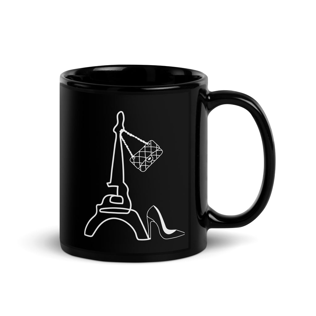 tsgabrielle® • Paris • Glänzende Tasse • Schwarz • Keramik • 2 Größen