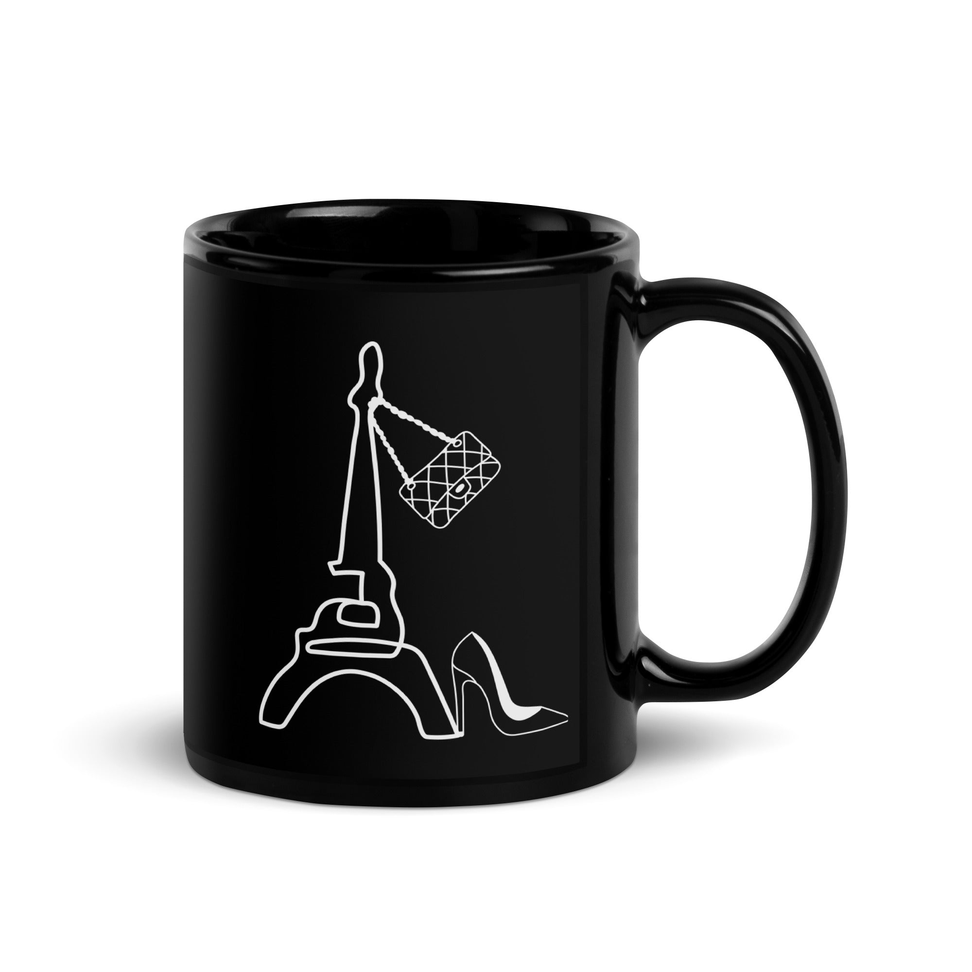 tsgabrielle® • Paris • Mug Brillant • Noir • Céramique • 2 Tailles