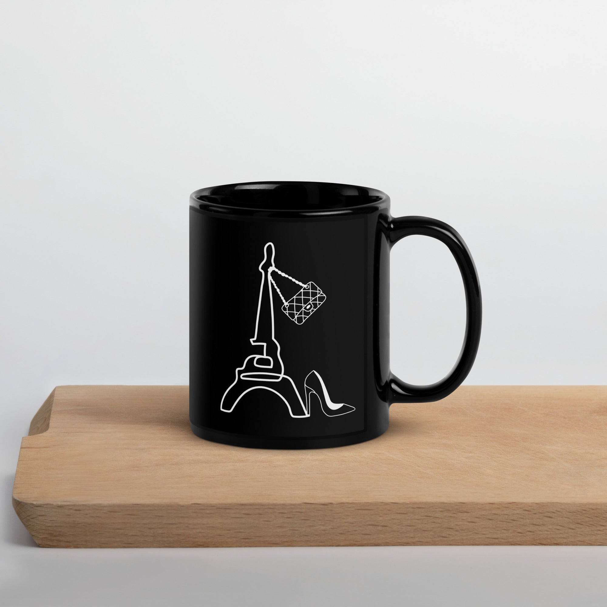tsgabrielle® • Paris • Mug Brillant • Noir • Céramique • 2 Tailles
