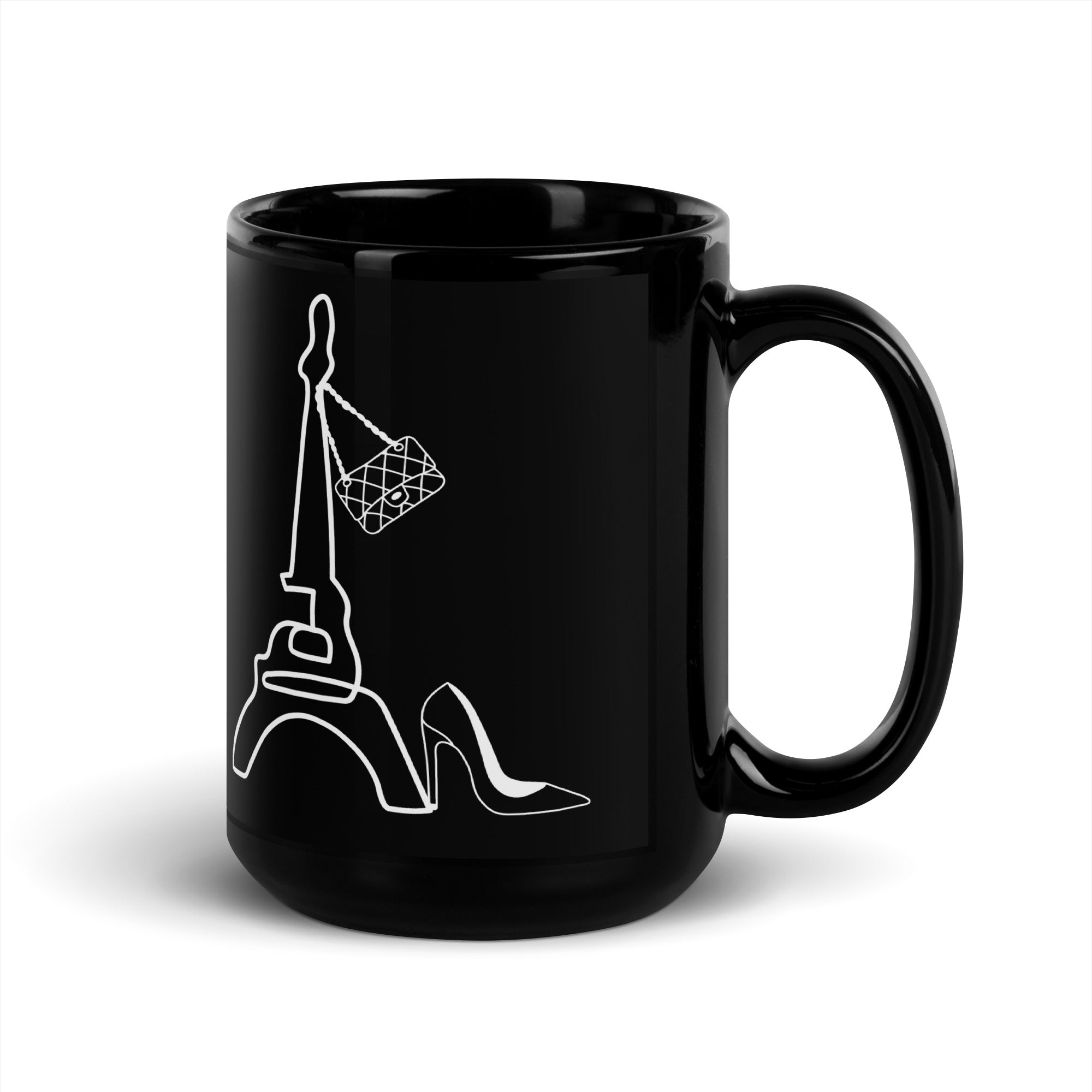 tsgabrielle® • Paris • Mug Brillant • Noir • Céramique • 2 Tailles