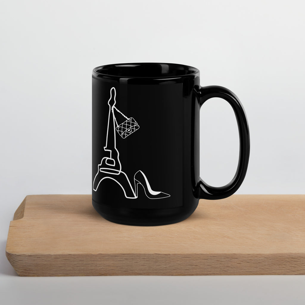 tsgabrielle® • Paris • Glänzende Tasse • Schwarz • Keramik • 2 Größen