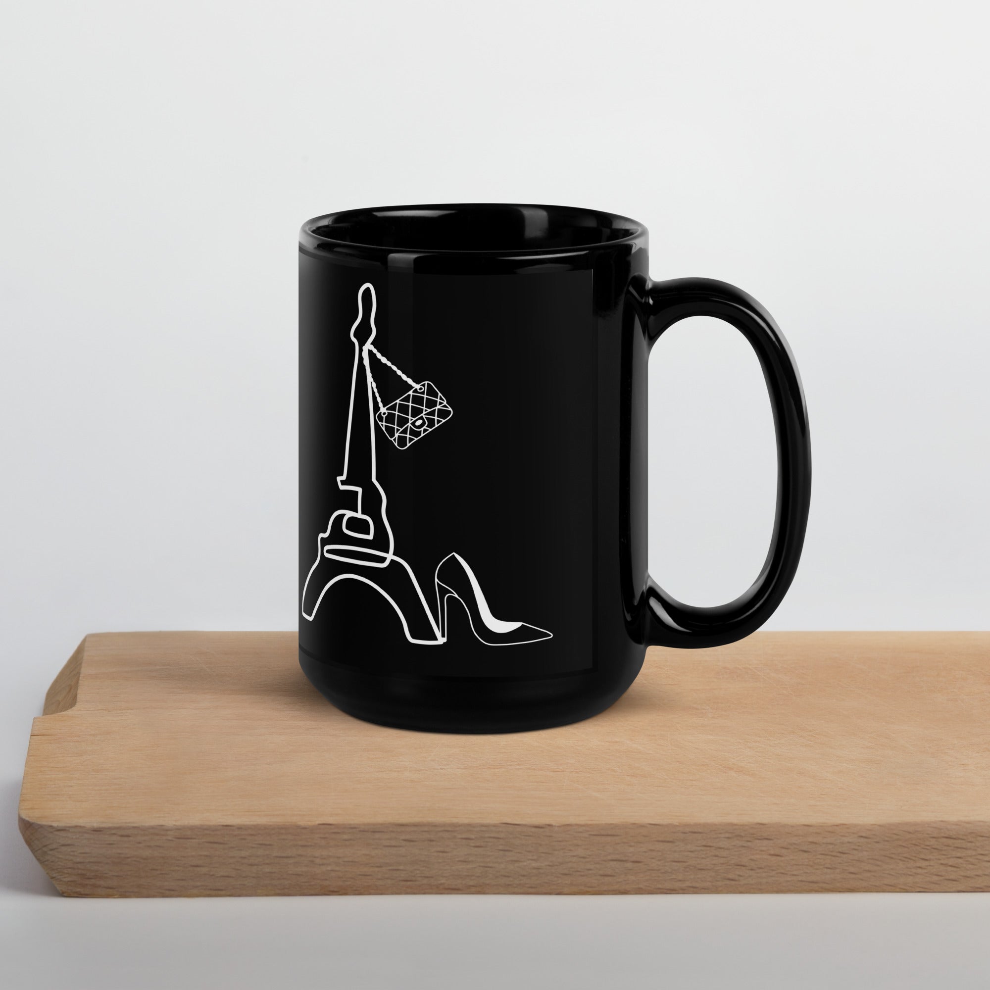 tsgabrielle® • Paris • Mug Brillant • Noir • Céramique • 2 Tailles