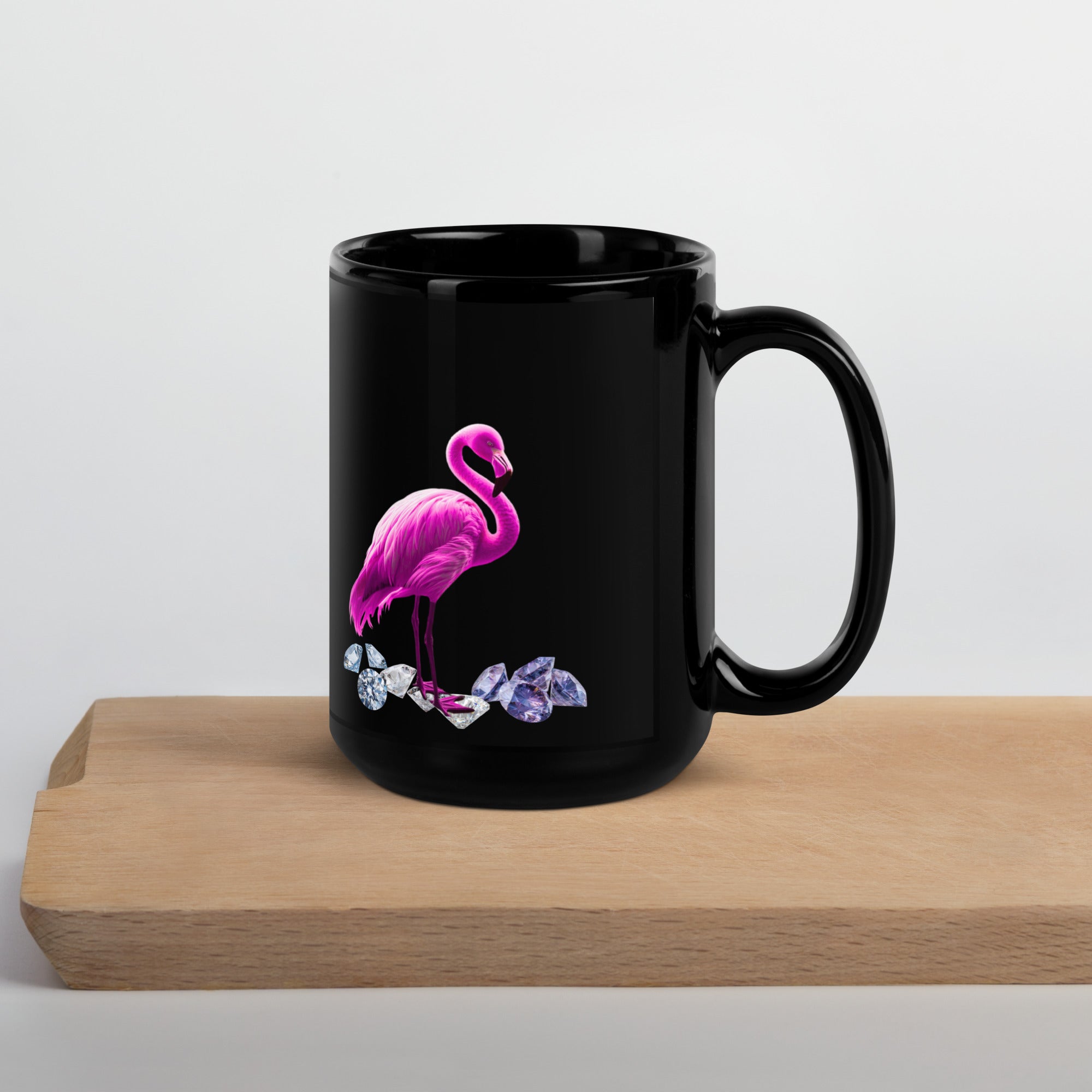 tsgabrielle® • Flamant 🦩 Rose • Glossy Mug • Black • Ceramic • 2 Sizes •