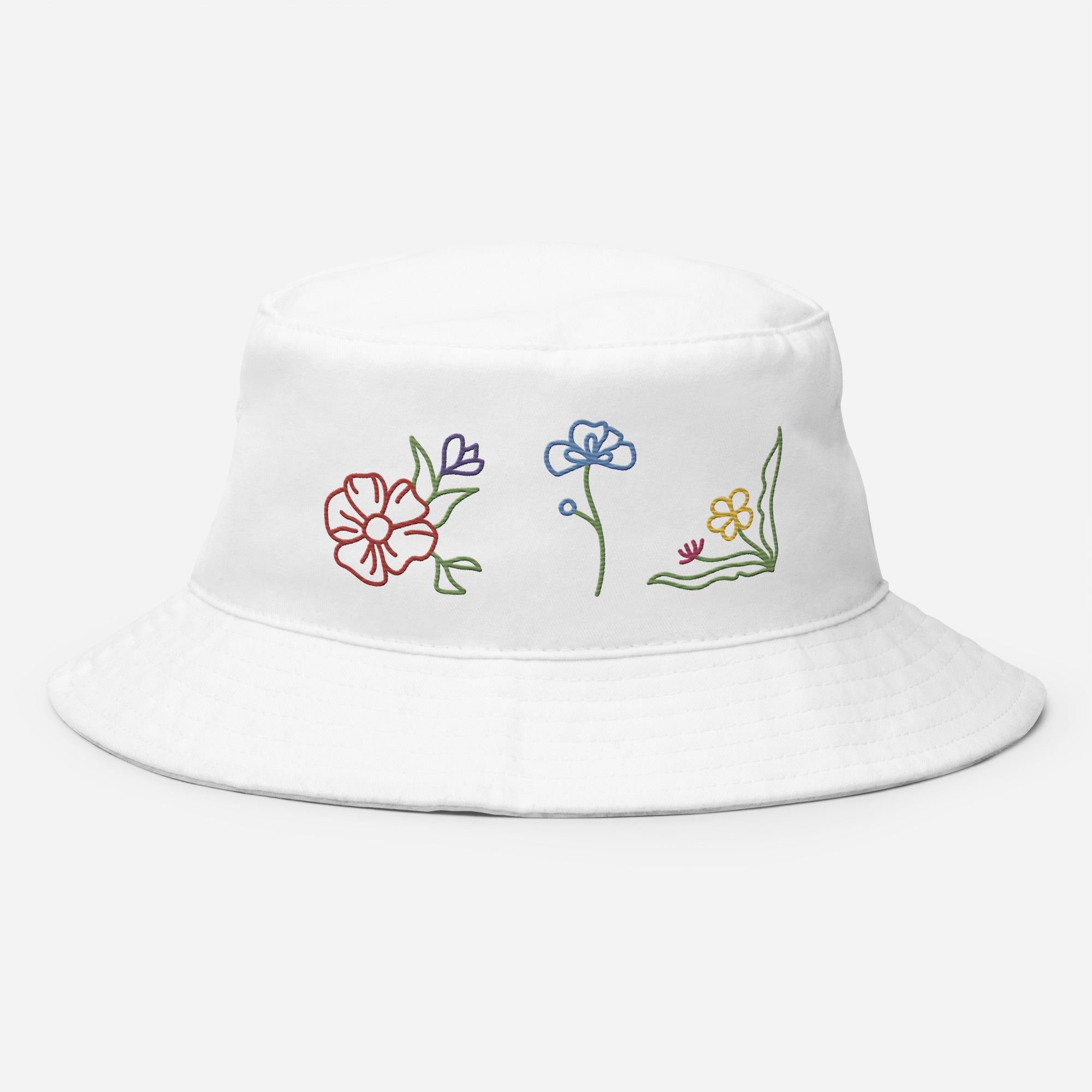 tsgabrielle® • TransFLOWer • Bucket Hat • White • 100% Cotton •