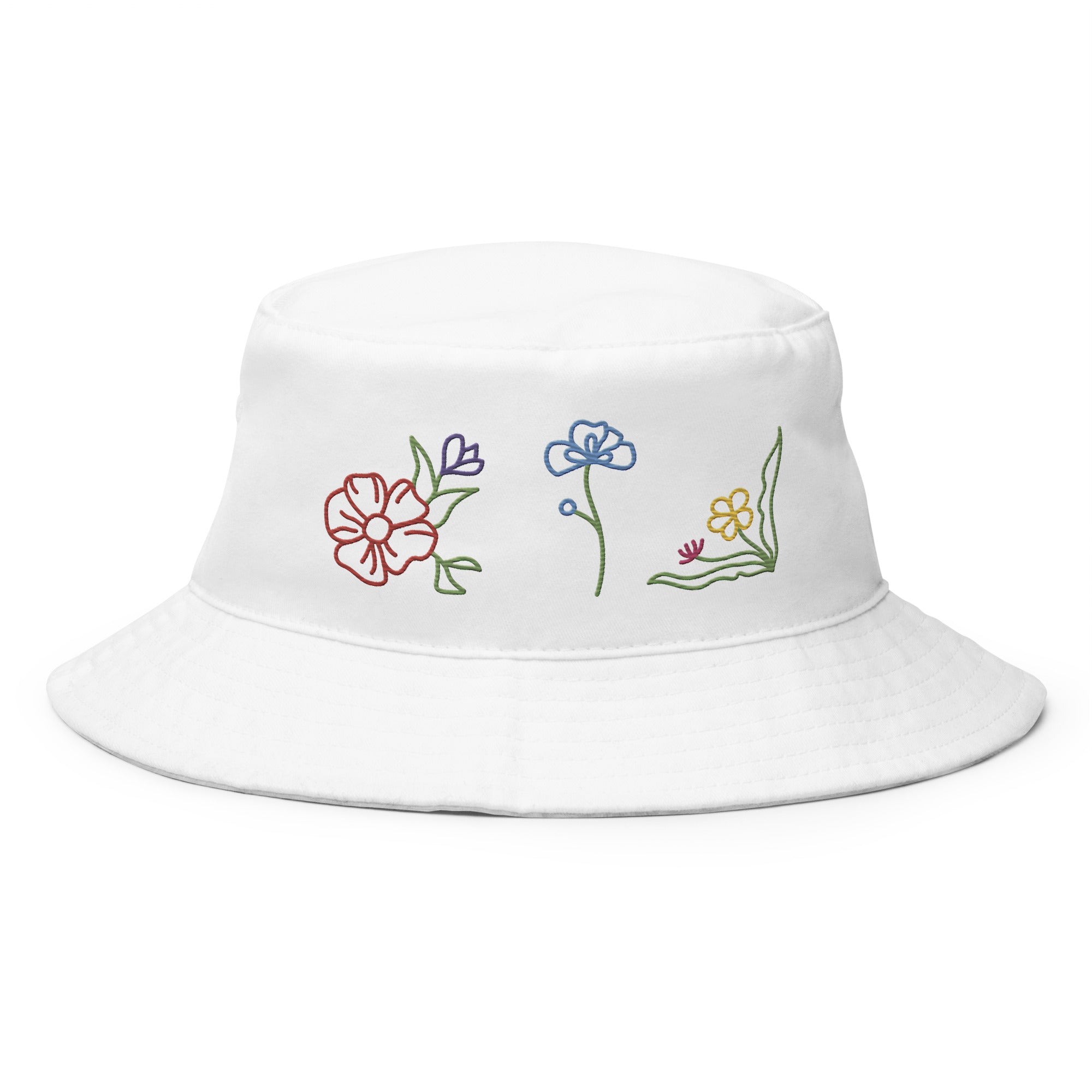 tsgabrielle® • TransFLOWer • Bucket Hat • White • 100% Cotton • White One size Cotton