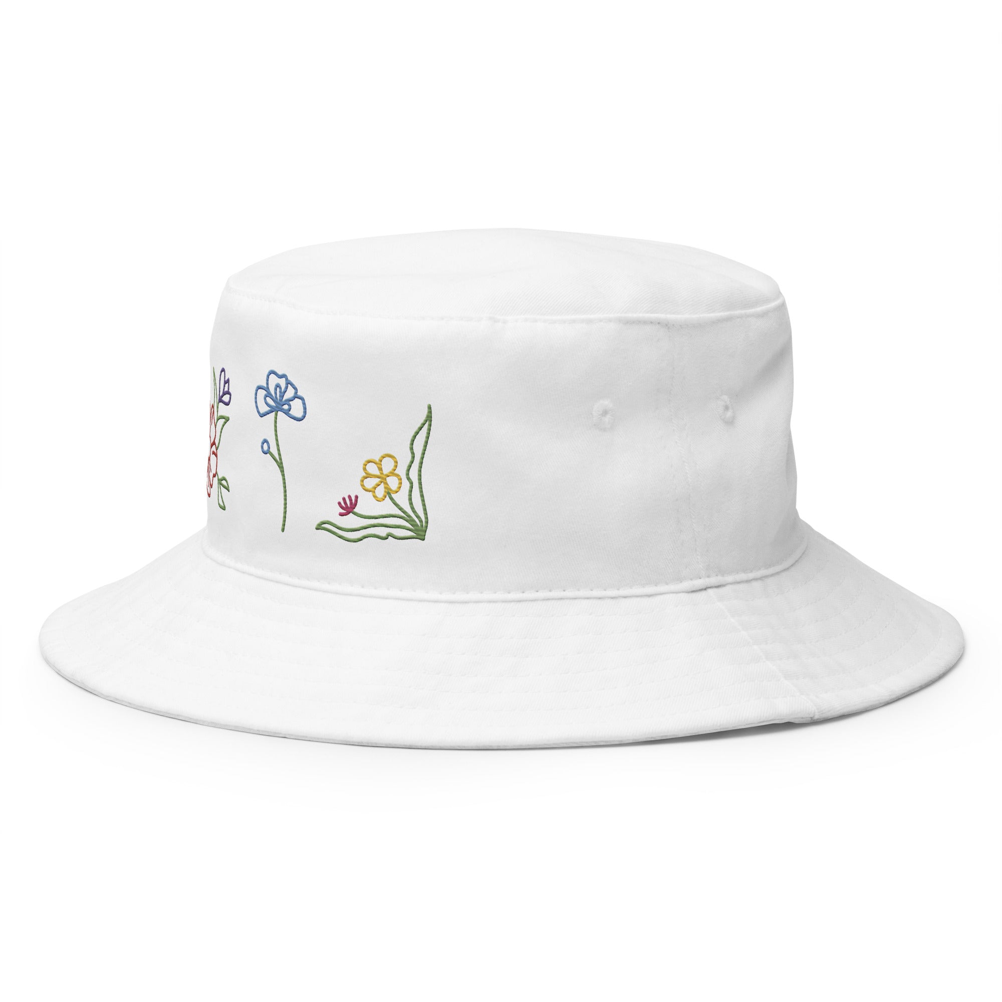tsgabrielle® • TransFLOWer • Bucket Hat • White • 100% Cotton •