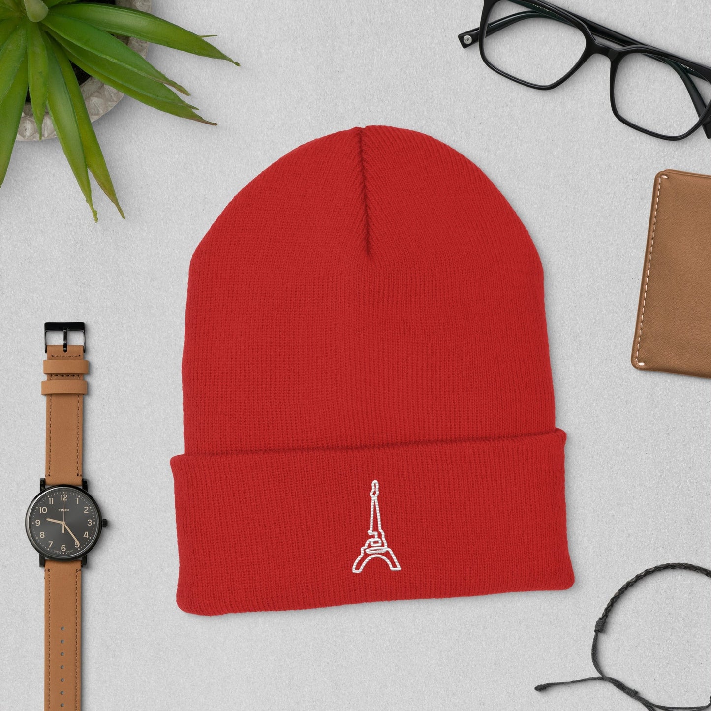 tsgabrielle™ • tsgabrielle™ • Trans / Women's Cuffed Beanie Red (Paris) • Hats • Trans / Women's Cuffed Beanie Red (Paris) • TSG3 - PA04 - 2400070 •