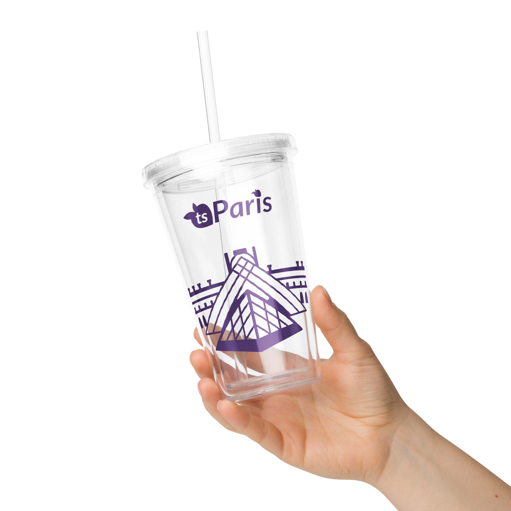 tsgabrielle® • Paris – Die Louvre-Pyramide • Plastikbecher • Transparent • 590 ml