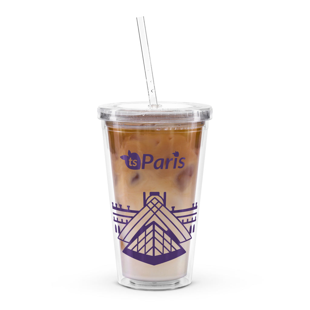 tsgabrielle® • Paris – Die Louvre-Pyramide • Plastikbecher • Transparent • 590 ml