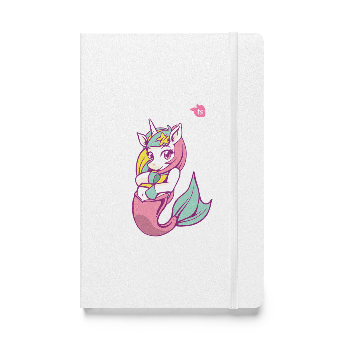JournalBook® by tsgabrielle® • Unicorn - Lunabelle • Hardcover Bound Notebook • White • white
