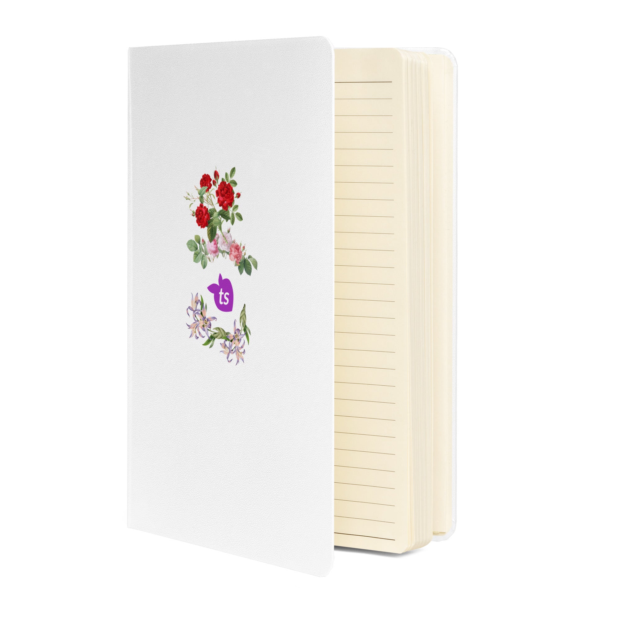 JournalBook® by tsgabrielle® • TransFLOWer • Hardcover Bound Notebook • White Product •