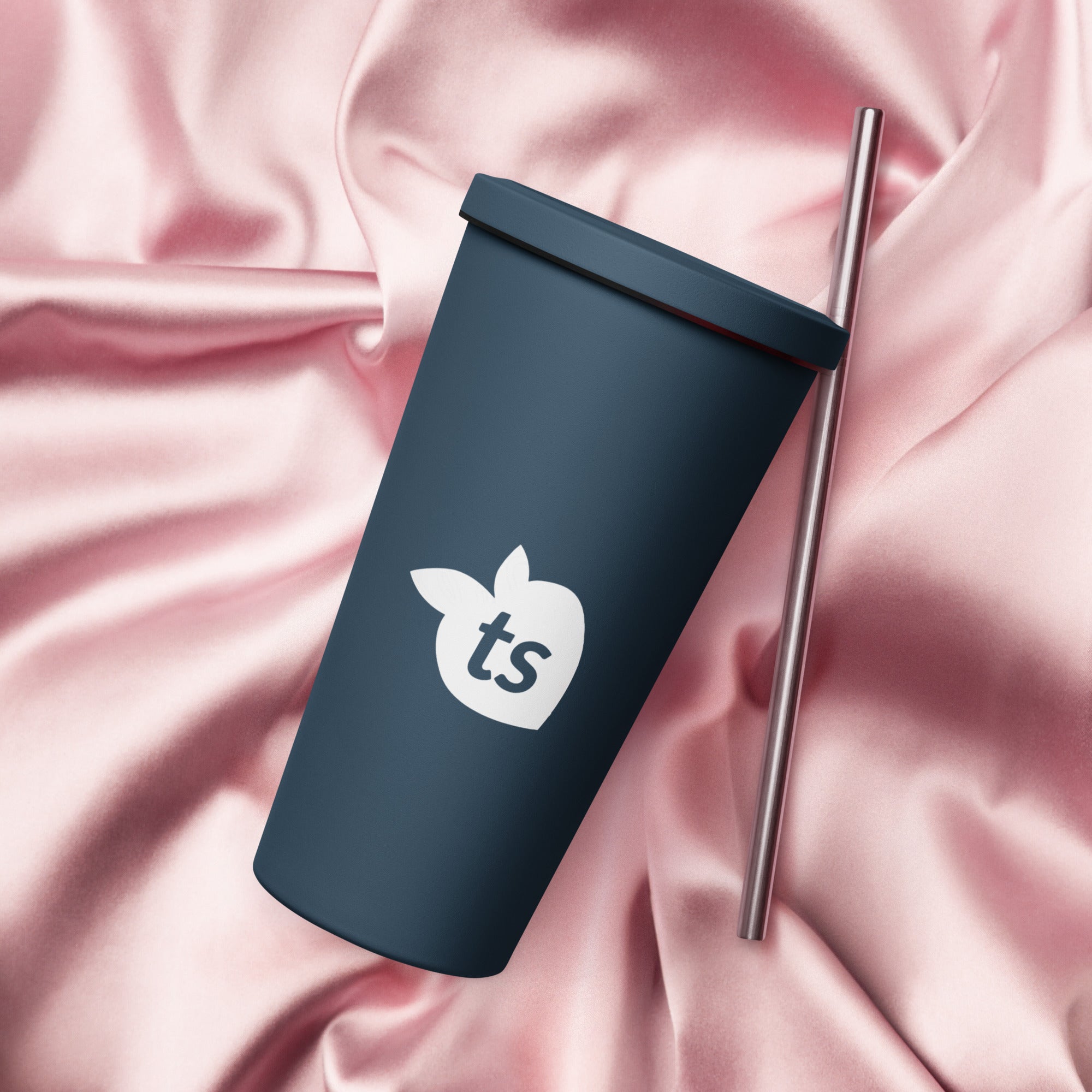 tsgabrielle® • Insulated Tumbler with a Straw • Dark Navy • 20 oz •