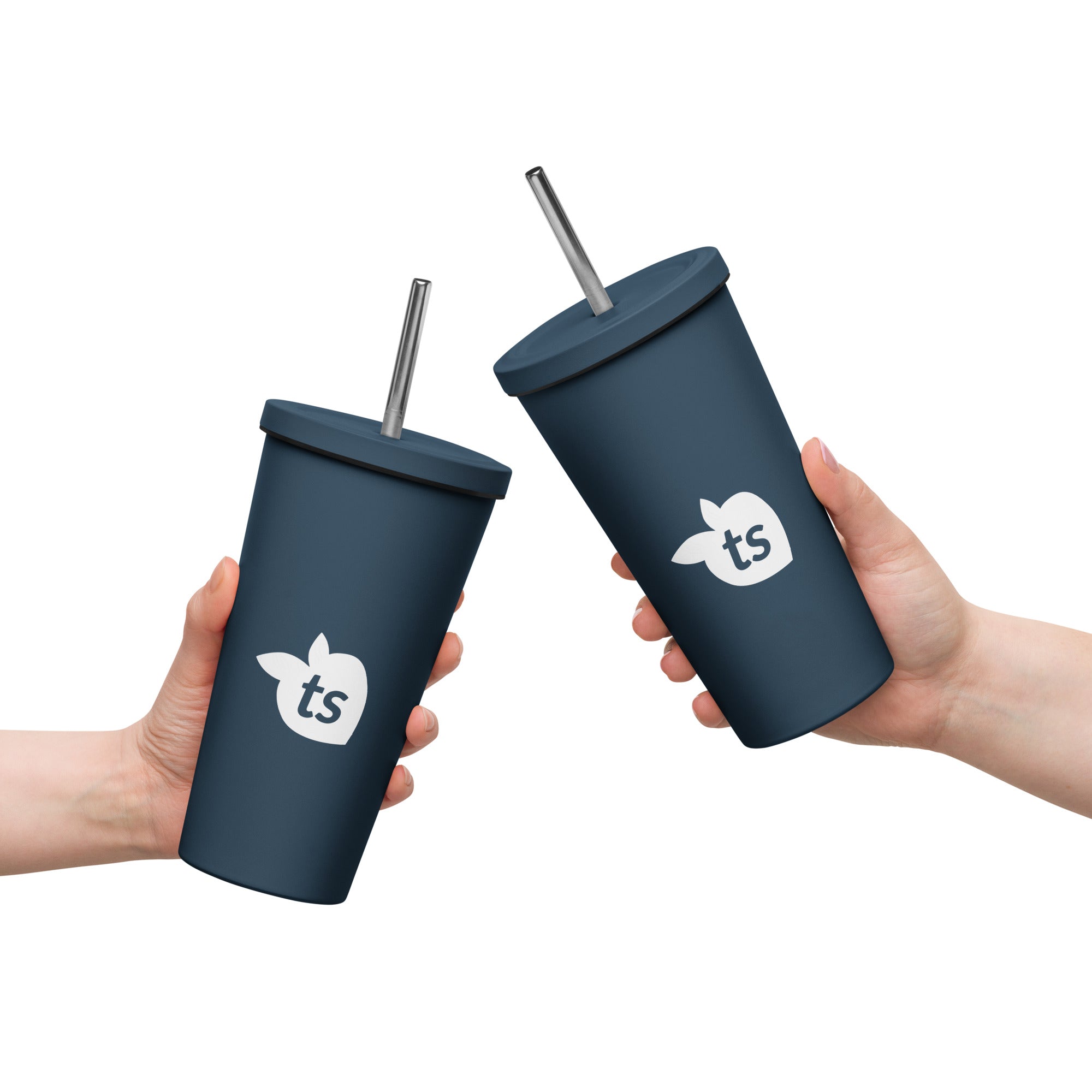 tsgabrielle® • Insulated Tumbler with a Straw • Dark Navy • 20 oz •