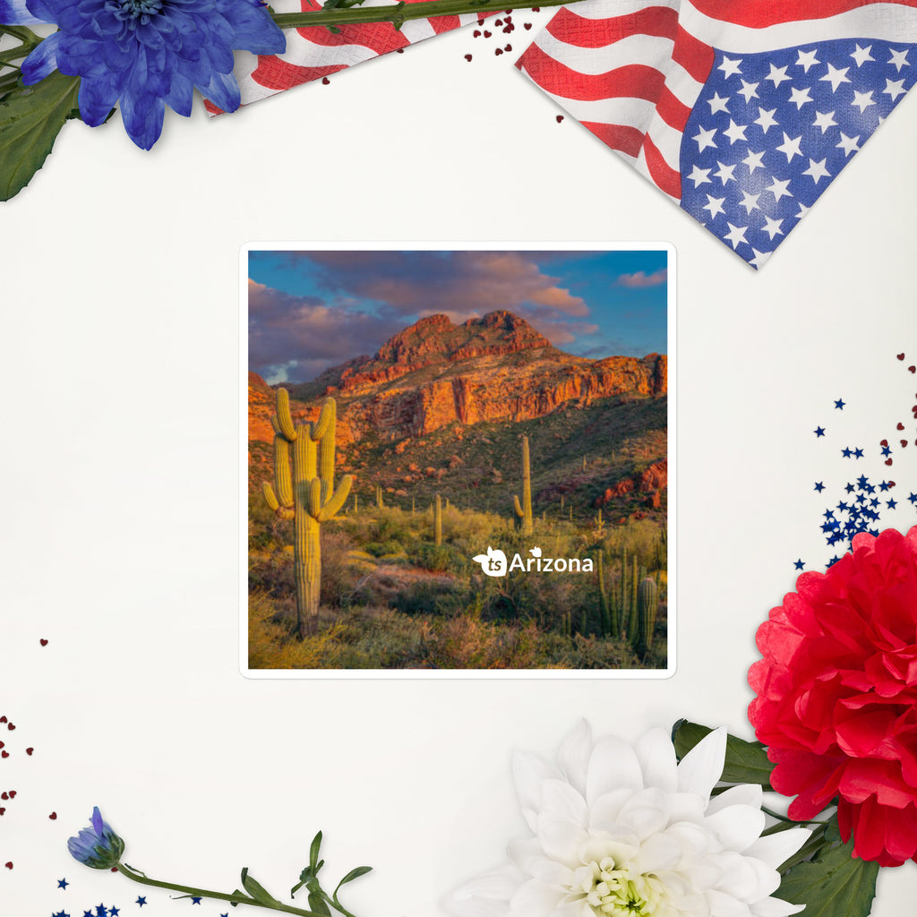 tsgabrielle® • Arizona - Tucson Mountain Range • Blasenfreier Aufkleber • 3 Größen