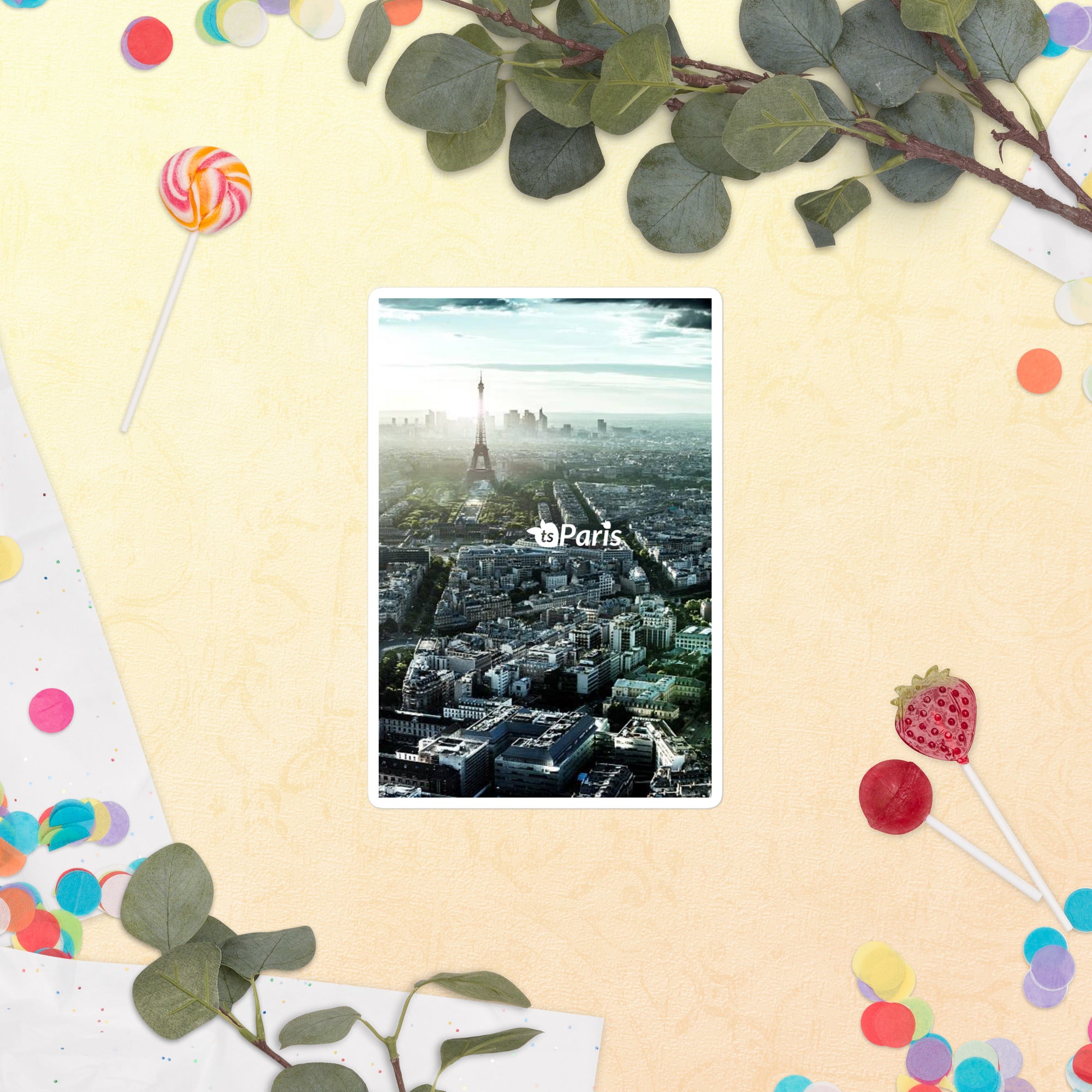 tsgabrielle® • Paris – Panoramablick • Blasenfreier Aufkleber • 3 Größen
