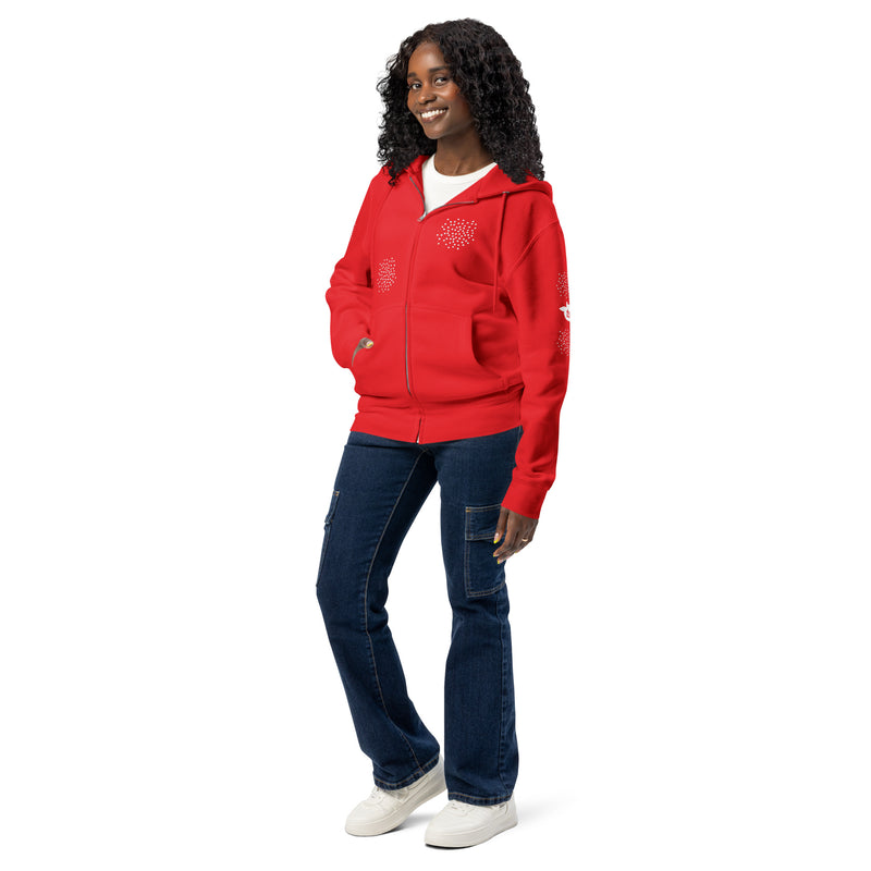 tsgabrielle® • For Her 👗 • ❄️ Glow in Winter • Premium Full Zip Hoodie • Red • Red Hooded