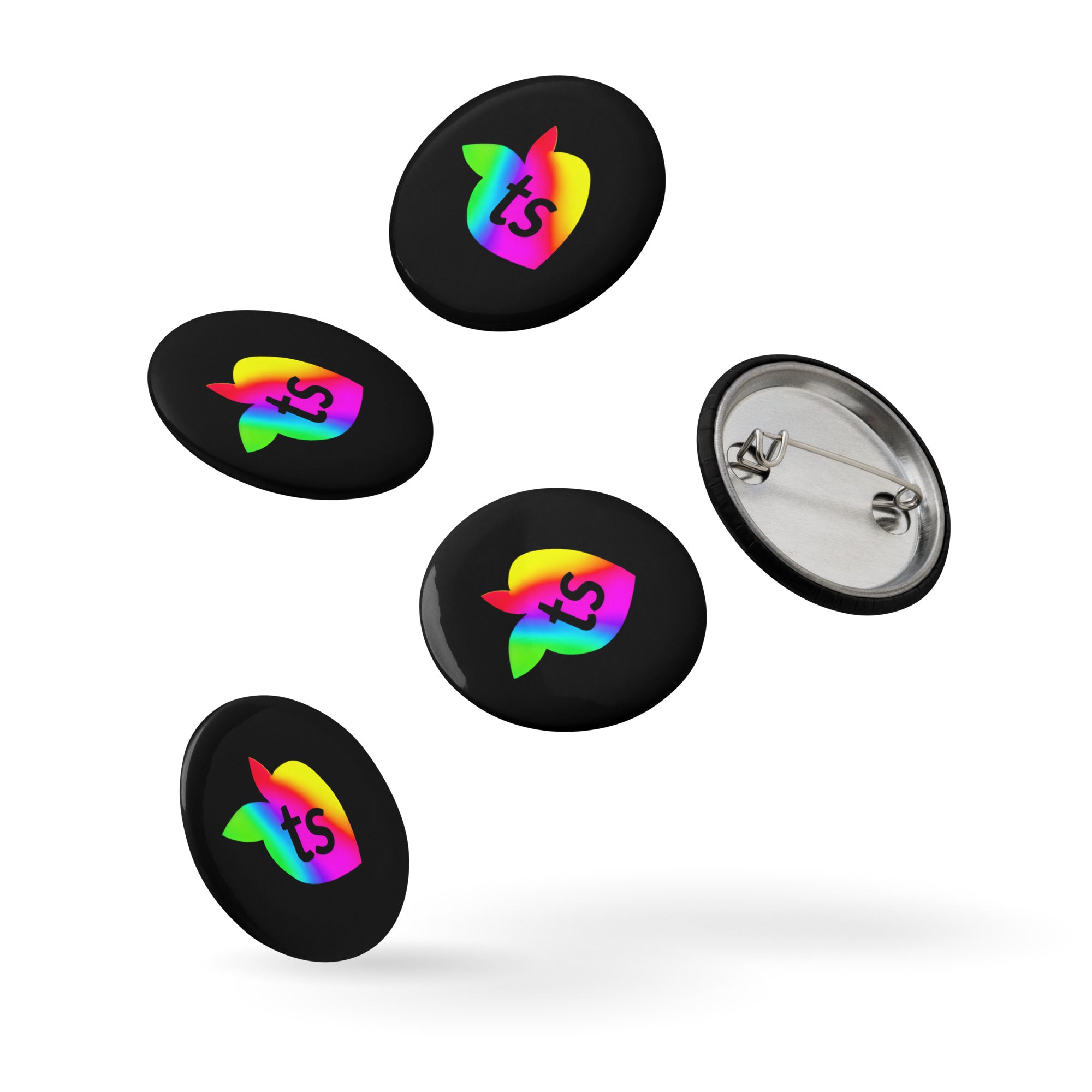 tsgabrielle® • Pride 25 • Set of 5 Pin Buttons • Black