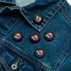 tsgabrielle® • Pride 25 • Set of 5 Pin Buttons • Black