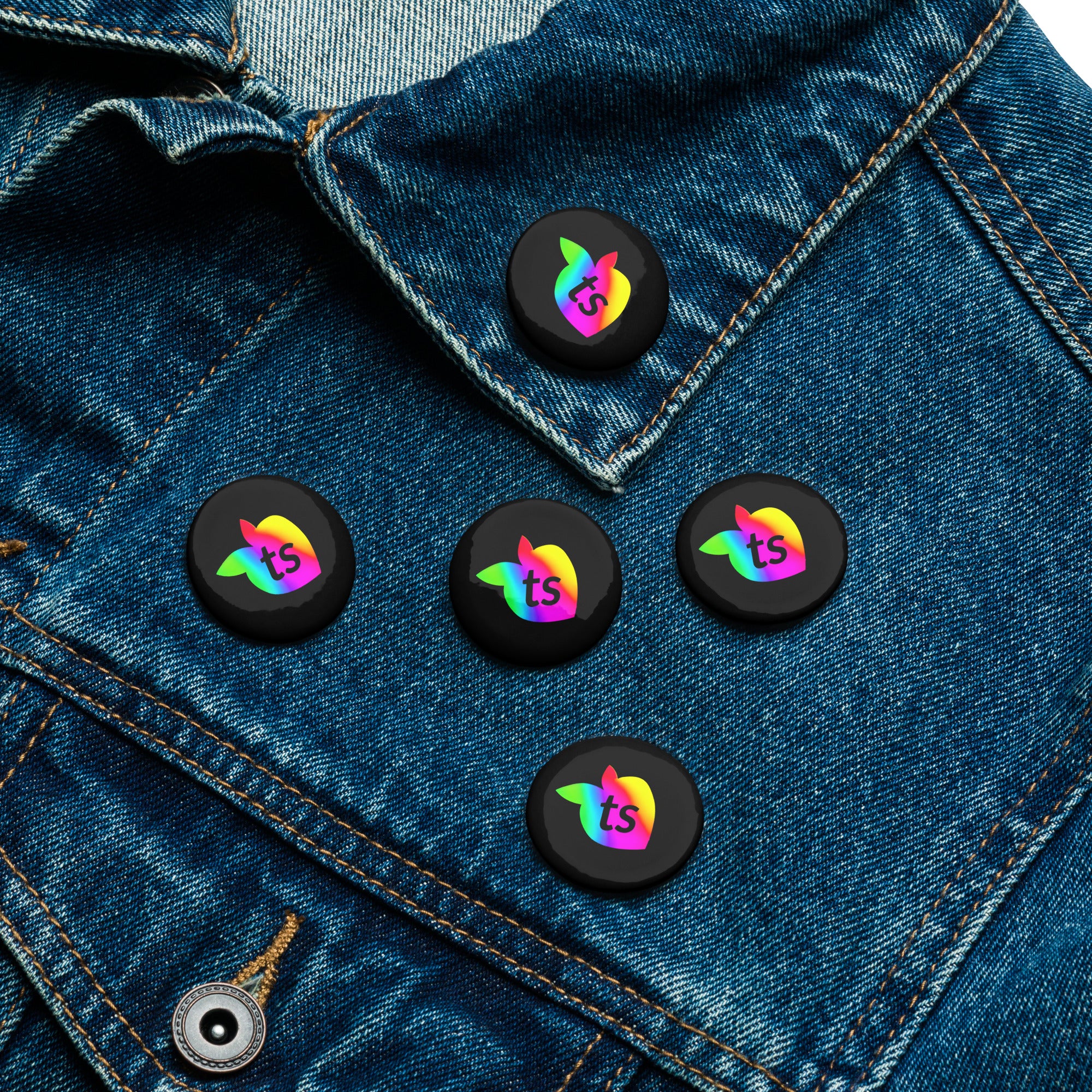 tsgabrielle® • Pride 25 • Set of 5 Pin Buttons • Black