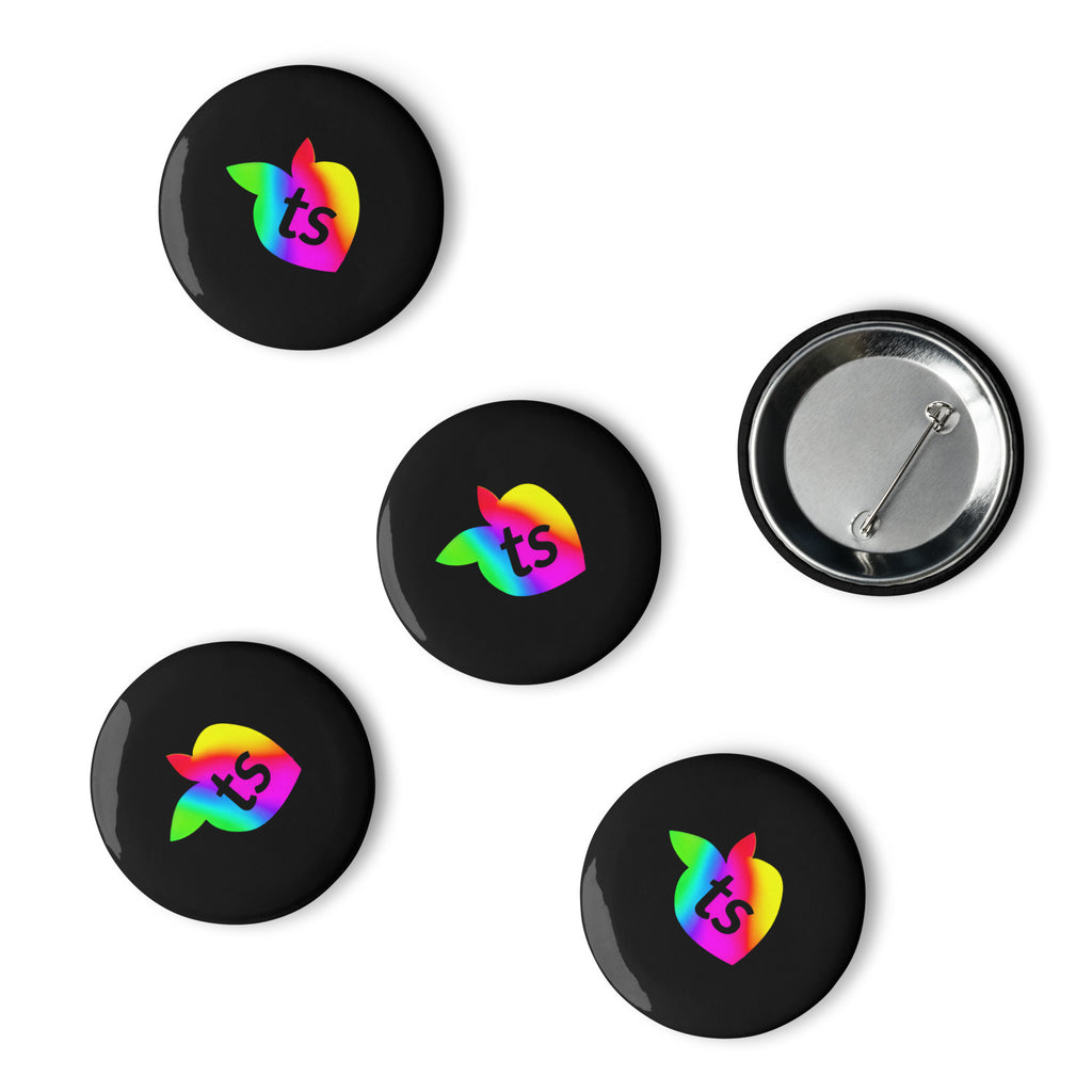 tsgabrielle® • Pride 25 • Set of 5 Pin Buttons • Black
