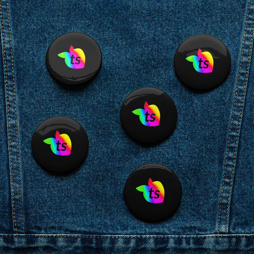 tsgabrielle® • Pride 25 • Set of 5 Pin Buttons • Black
