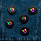 tsgabrielle® • Pride 25 • Set of 5 Pin Buttons • Black