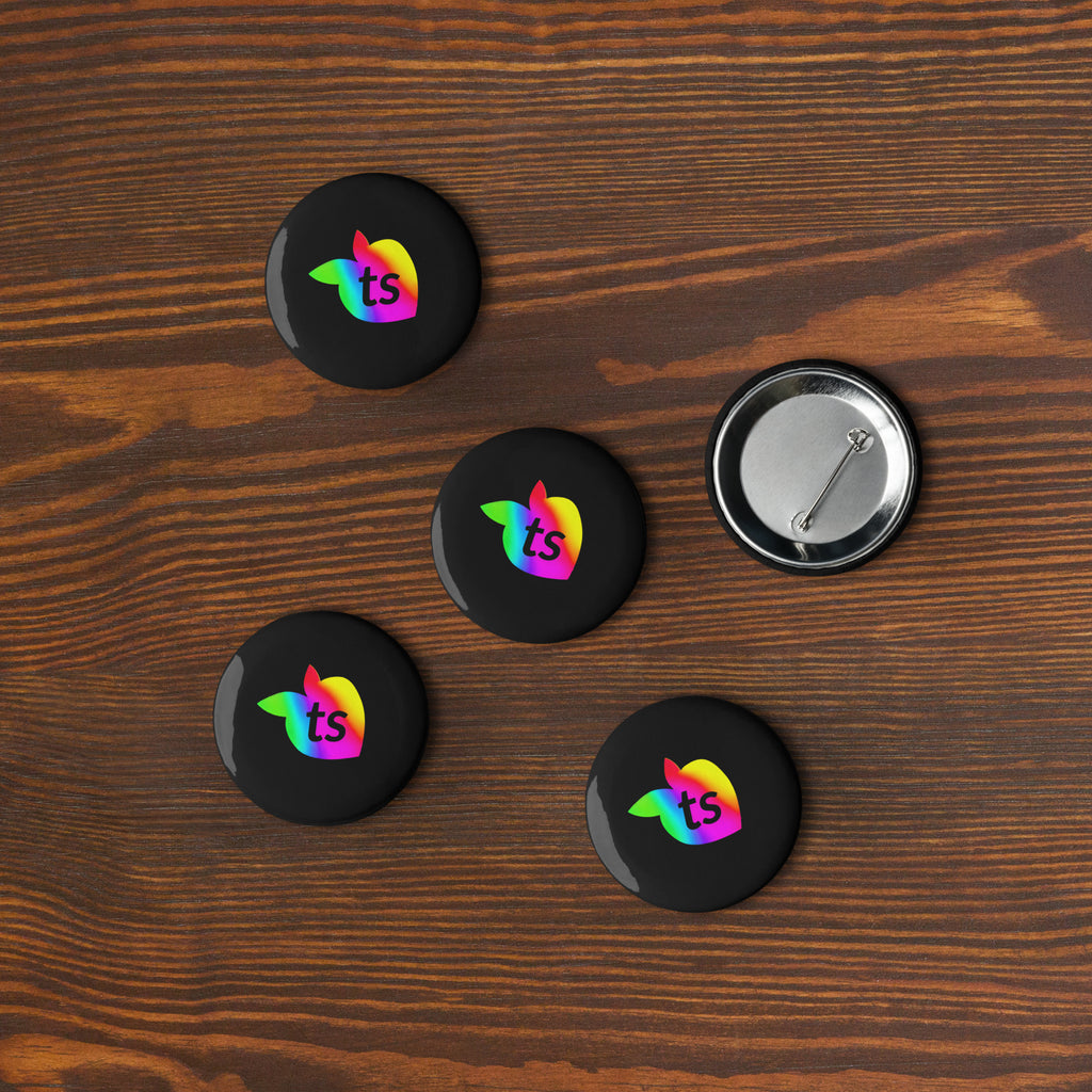 tsgabrielle® • Pride 25 • Set of 5 Pin Buttons • Black