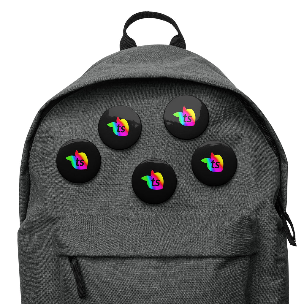 tsgabrielle® • Pride 25 • Set of 5 Pin Buttons • Black
