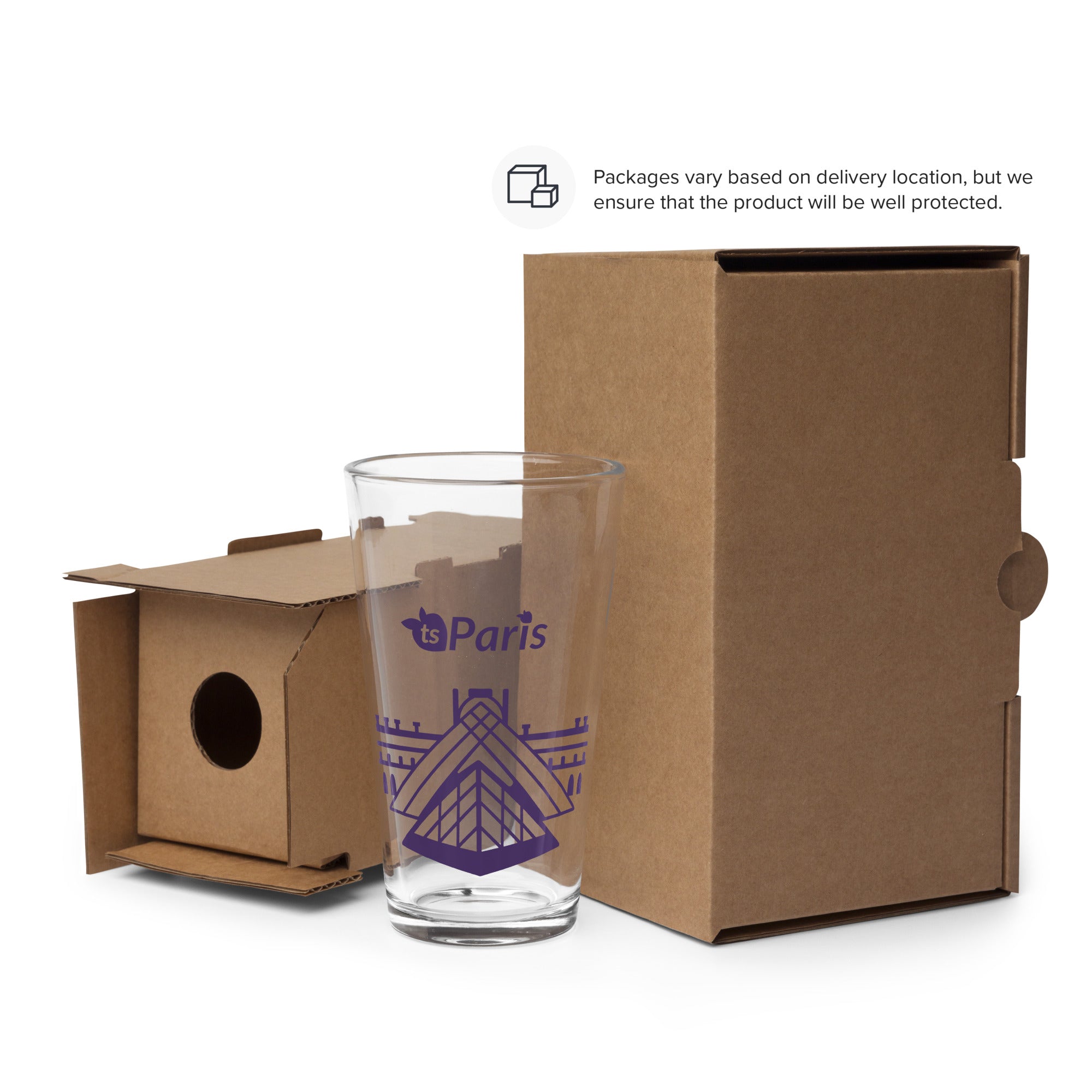 tsgabrielle® • Paris – Die Louvre-Pyramide • Shaker-Pintglas • 473 ml